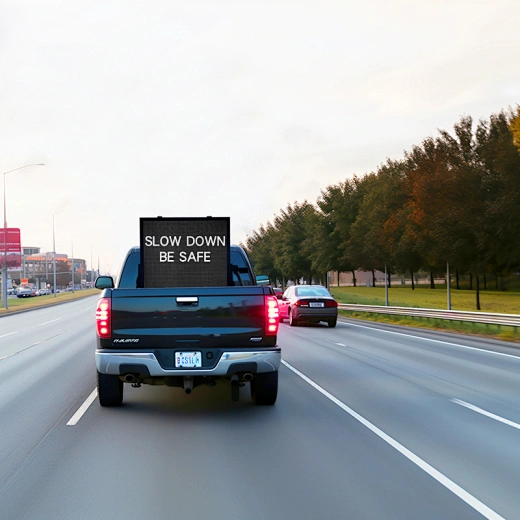 Mobile led trailer signs vms